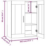 vidaXL Armoire murale suspendue Gris béton 69 5x34x90 cm