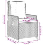 vidaXL Ensemble à manger de jardin 9Pièces coussins noir résine tressée