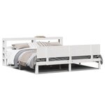 vidaXL Cadre de lit avec tête de lit sans matelas blanc 180x200 cm