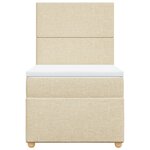 vidaXL Sommier à lattes de lit avec matelas Crème 90x200 cm Tissu
