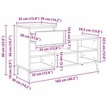 vidaXL Cabinet à chaussures chêne artisanal 102 x 36 x 60 cm