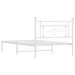 vidaXL Cadre de lit métal sans matelas et tête de lit blanc 107x203 cm