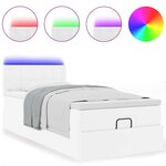 vidaXL Cadre de lit ottoman avec matelas blanc pur 80x200cm similicuir
