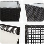 vidaXL Ensemble bistro de jardin 3 Pièces Noir Poly rotin
