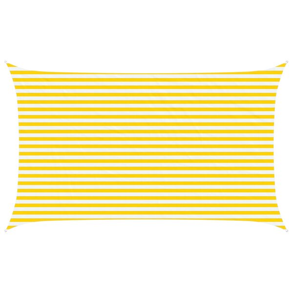 vidaXL Voile d'ombre Jaune et blanc 5 x 3 m 100   polyester Oxford