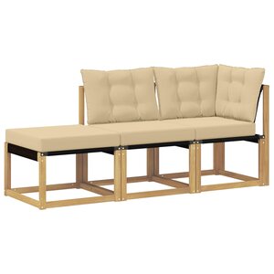 vidaXL Unité de canapé sectionnel avec coussin 3 Pièce Blanc