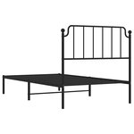 vidaXL Cadre de lit métal sans matelas avec tête de lit noir 100x190cm