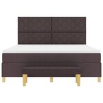 vidaXL Lit à ressorts avec matelas Marron foncé 180 x 200 cm tissu