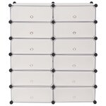 vidaXL Armoire à chaussures avec 12 compartiments Blanc