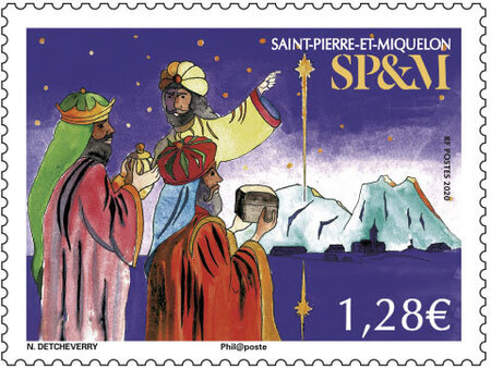 Timbre Saint Pierre et Miquelon - Etoile de Noël