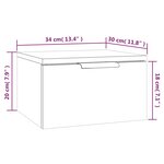 vidaXL Table de chevet murale Gris béton 34x30x20 cm