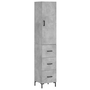 vidaXL Buffet haut Gris béton 34 5x34x180 cm Bois d'ingénierie