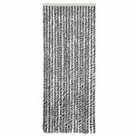 vidaXL Rideau anti-mouches gris et noir et blanc 56x200 cm chenille