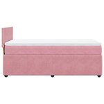 vidaXL Sommier à lattes de lit avec matelas Rose 100x200 cm Velours