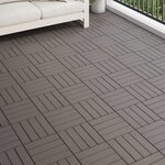 vidaXL Carreau de terrasse 11 Pièces Marron foncé 30 x 30 cm WPC