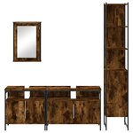 vidaXL Ensemble de meubles de salle de bain 4 Pièces Chêne fumé Bois