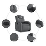 vidaXL Fauteuil inclinable électrique gris similicuir