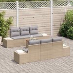 vidaXL Ensemble de canapé de jardin 7 Pièces beige et gris clair