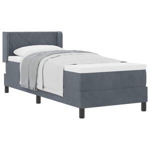 vidaXL Lit à ressorts avec matelas Gris foncé 200 x 80 cm Polyester