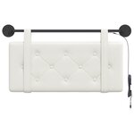 vidaXL Tête de lit suspendue Avec lumière LED Blanc Simili cuir
