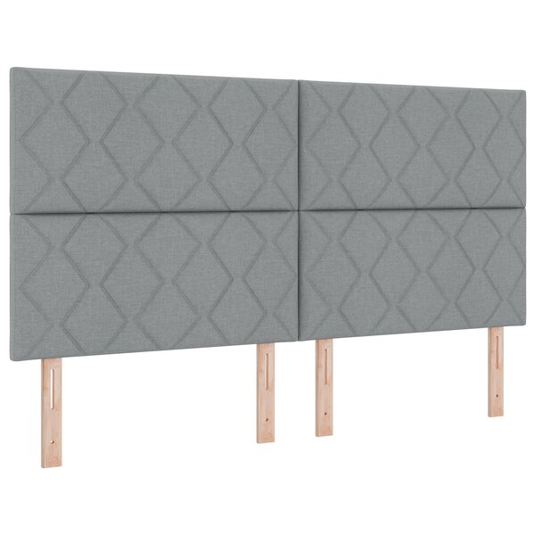 vidaXL Lit avec Sommier et Matelas Gris Clair Super King Tissu