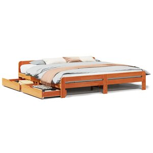 vidaXL Cadre de lit sans matelas cire marron 200x200cm bois pin massif