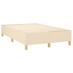 vidaXL Sommier à lattes de lit et matelas et LED Crème 120x200cm Tissu