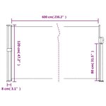 vidaXL Auvent latéral rétractable blanc 120x600 cm