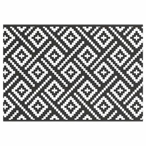 vidaXL Tapis d'extérieur ARAKIL Blanc et noir 160x230 cm PP
