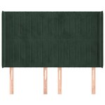 vidaXL Tête de lit avec oreilles Vert foncé 147x16x118/128 cm Velours