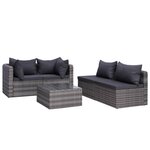 vidaXL Salon de jardin 7 Pièces avec coussins Résine tressée Gris