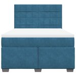 vidaXL Sommier à lattes de lit et matelas bleu 140x190 cm velours