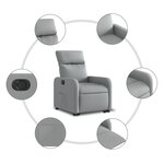 vidaXL Fauteuil inclinable électrique gris clair tissu