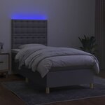 vidaXL Sommier à lattes de lit et matelas et LED Gris clair 80x200 cm