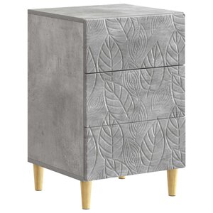 vidaXL Table de chevet Gris béton 43 x 39 5 x 66 5 cm