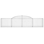 vidaXL Paniers à gabions arqués 7 Pièces 300x50x60/80 cm fer galvanisé