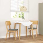vidaXL Chaises à manger coussins 2 Pièces bois massif caoutchouc