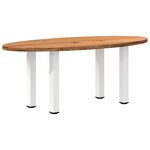 vidaXL Table à manger marron clair bois de chêne massif ovale