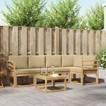 vidaXL Ensemble de canapés d'extérieur 6 Pièces Blanc et Beige