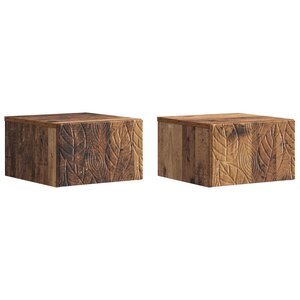 vidaXL Cabinet de chevet mural 2 Pièces Bois ancien 49 x 34 5 x 20 cm