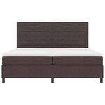 vidaXL Lit à ressorts avec matelas Marron foncé 200 x 200 cm tissu