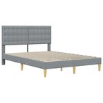 vidaXL Cadre de lit avec matelas Gris clair 140 x 200 cm Tissu
