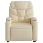 vidaXL Fauteuil inclinable de massage électrique crème tissu