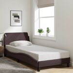 vidaXL Cadre de lit sans matelas marron foncé 80x200 cm tissu