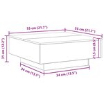 Table basse vidaXL avec lumières LED Chêne artisan 80x80x31 cm