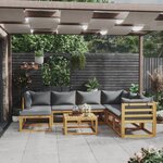 vidaXL Salon de jardin 8 Pièces avec coussin Bois d'acacia solide