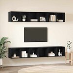 vidaXL Meuble TV mural 4 Pièces Chêne noir 37 x 37 x 107 5 cm