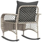 vidaXL Chaise à bascule de jardin avec coussins gris clair poly rotin