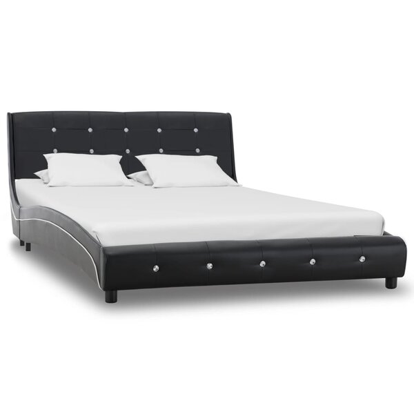 vidaXL Cadre de lit Noir Similicuir 120 x 200 cm