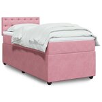 vidaXL Sommier à lattes de lit et matelas Rose 80x200 cm Velours